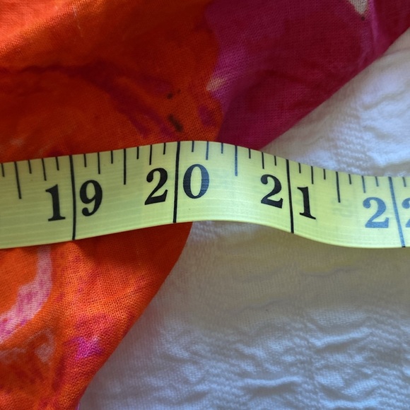 Ayfee Florence tie waist orange,pink and cream floral blouse. Leopard ruffle. M - Picture 12 of 17